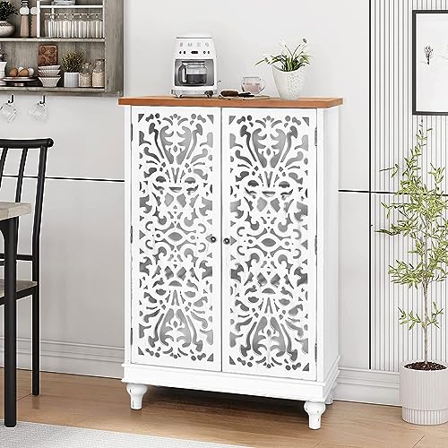 White 1 Door Wood Accent Cabinet K224