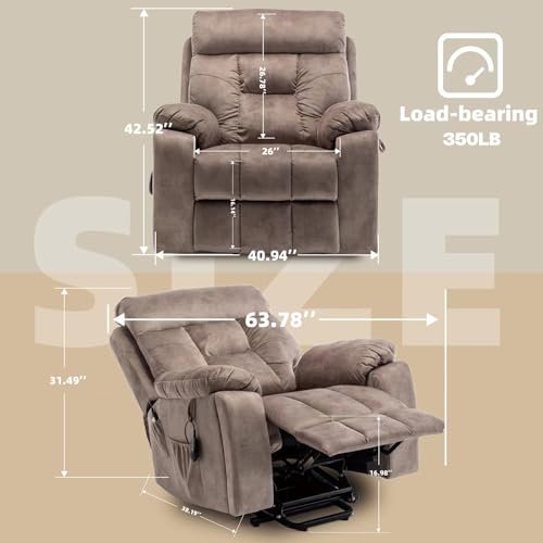 26in Extra Wide Power Lift Recliner Chair with Massage and Heating P164
