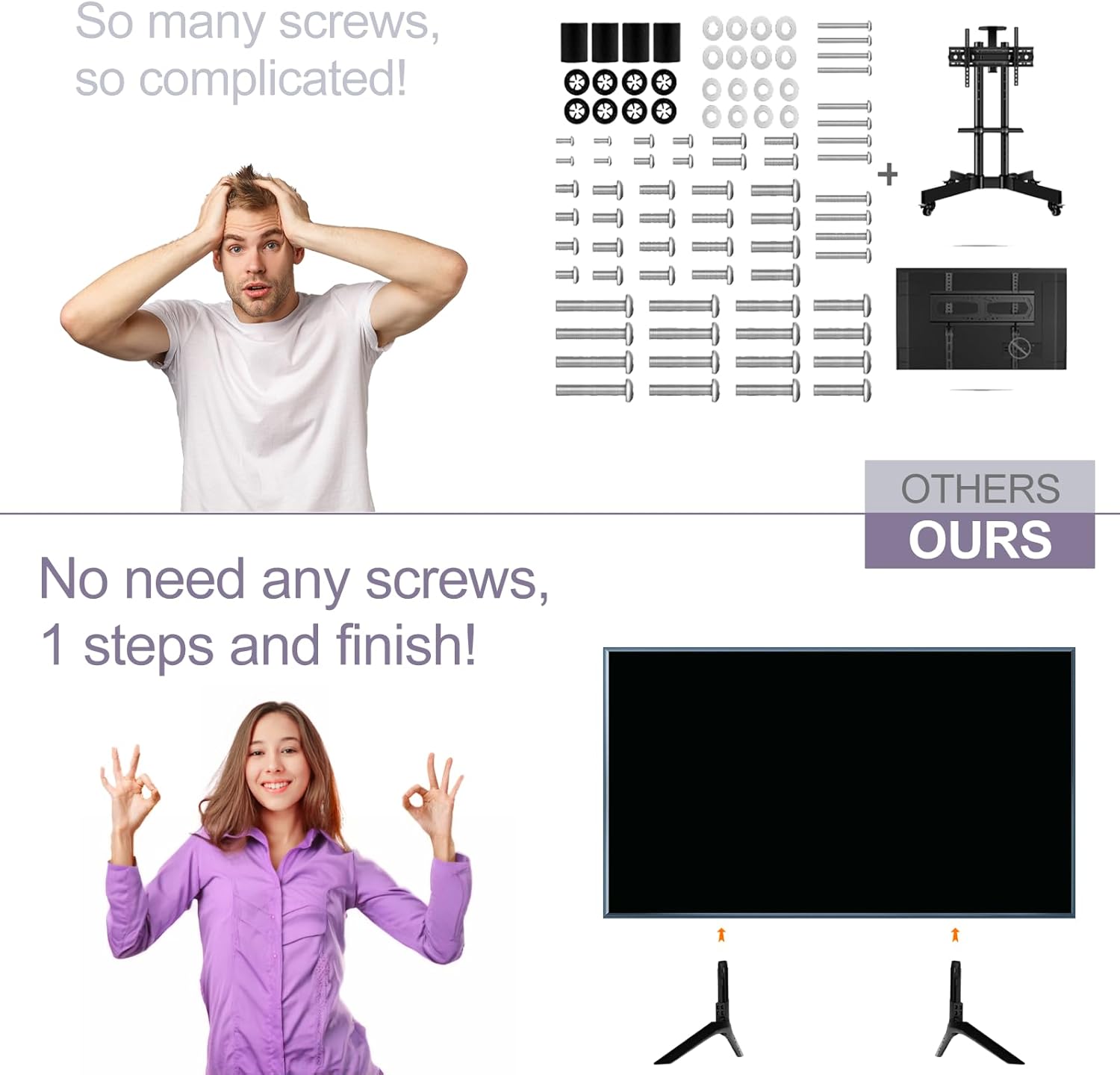 TV Legs Replacement Stand with Remote Holder N910