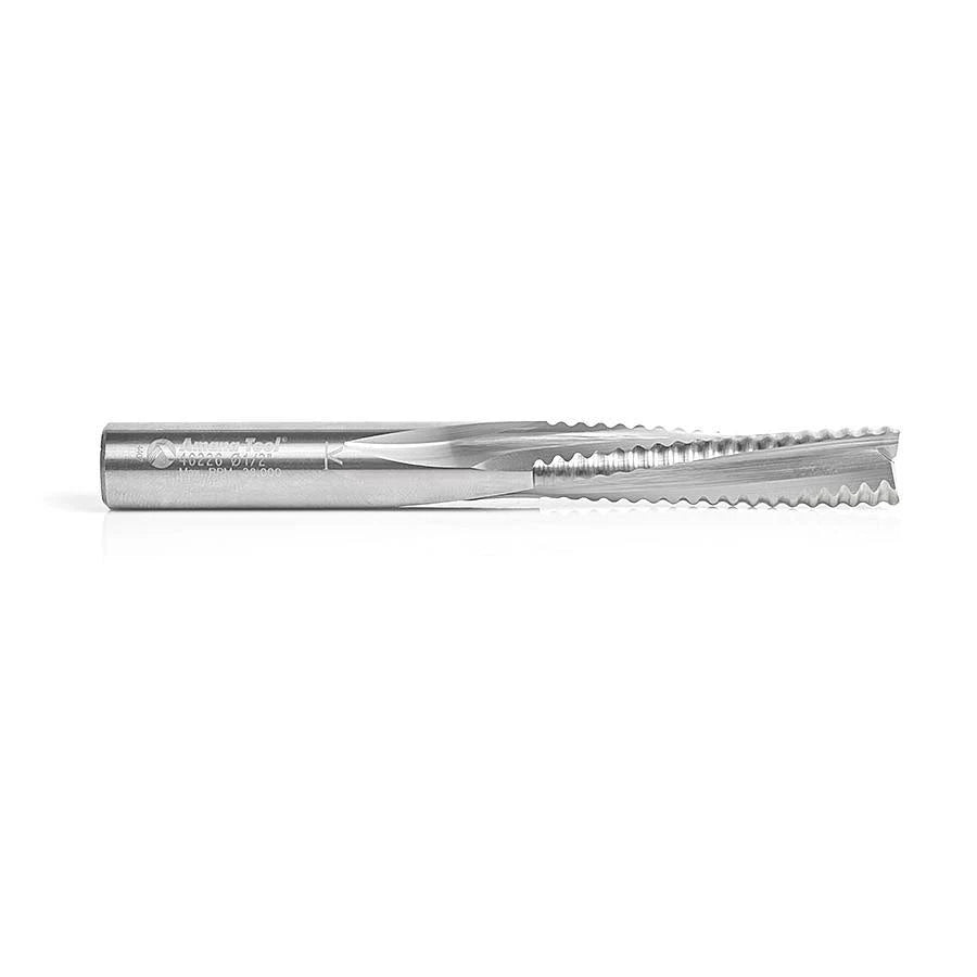 Solid Carbide Roughing Spiral 3 Flute Chipbreaker 1/2 Dia x 2 inch x 1/2 Shank Down-Cut Router Bit Q946