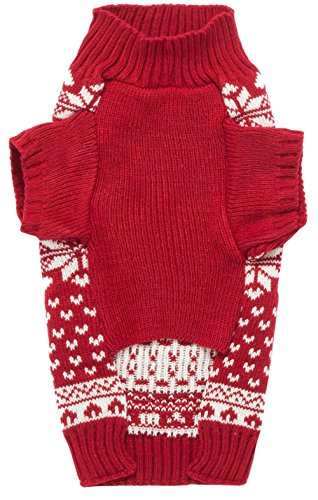 Red Christmas Dog Sweater Medium M Size 13" Back Length J754