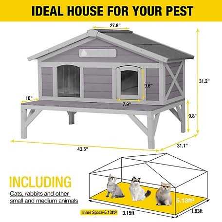 Wooden Cat House E284210
