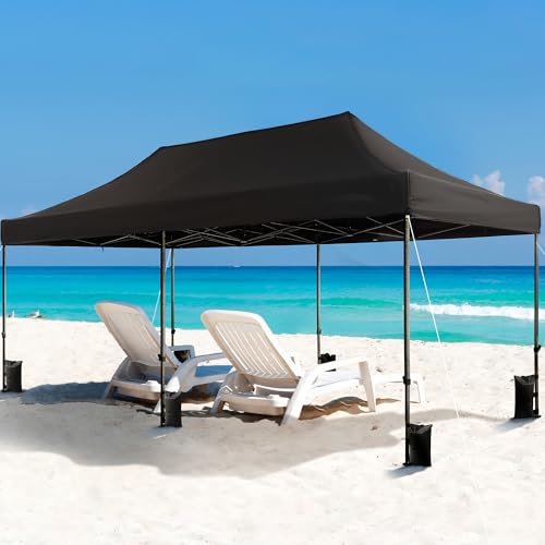 White 10x20 Pop Up Canopy Tent with Wheeled Carry Bag V597