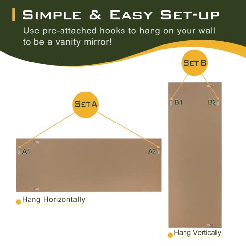 White Over-The-Door Full Length Mirror, 43x16 S4327