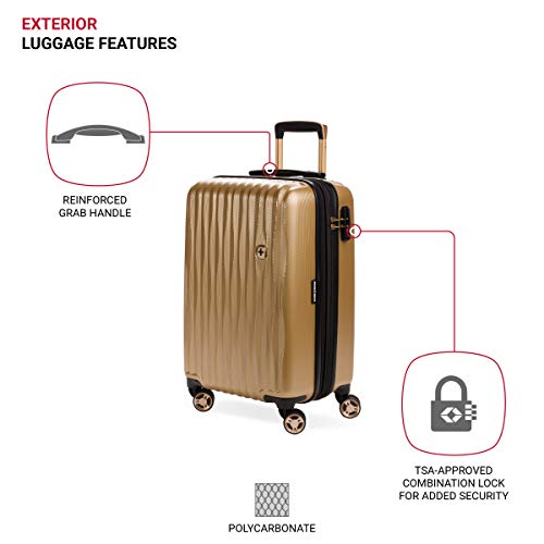 Gunmetal Expandable Hardside Luggage with Spinner Wheels and TSA Lock, Carry-On 19-Inch M67149