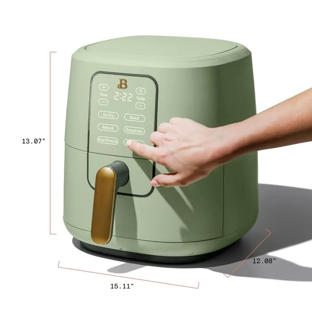6 Qt Air Fryer with Touch-Activated Display, White H8002