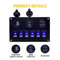 Blue LED Rocker Switch Panel Circuit Breaker Waterproof W979078