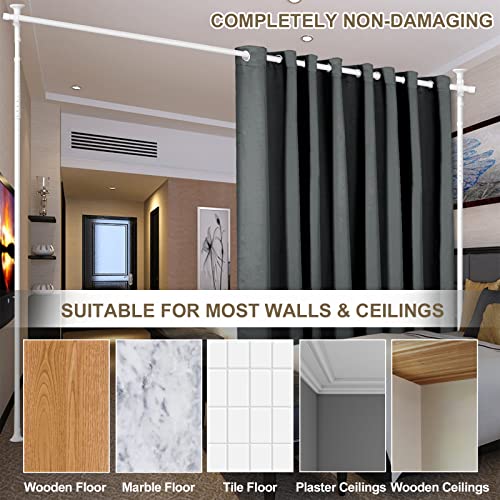 Black Adjustable Floor to Ceiling Tension Rod Room Divider W33649