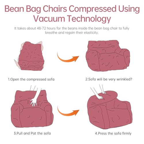 Black Bean Bag Chair with Memory Foam X47611