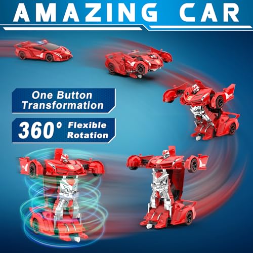 2.4Ghz 1:18 Scale Transforming Police Car Toy with Flashing Light I935