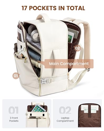 40L Waterproof Travel Backpack with 3 Packing Cubes X734484