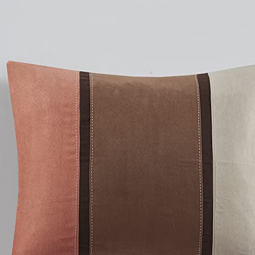 Brown 7 Piece Queen Faux Suede Comforter Set U834