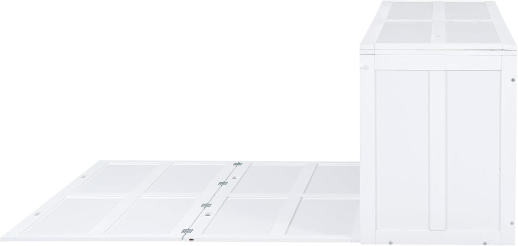 Queen Size White Murphy Bed with Rotating Desk D19369