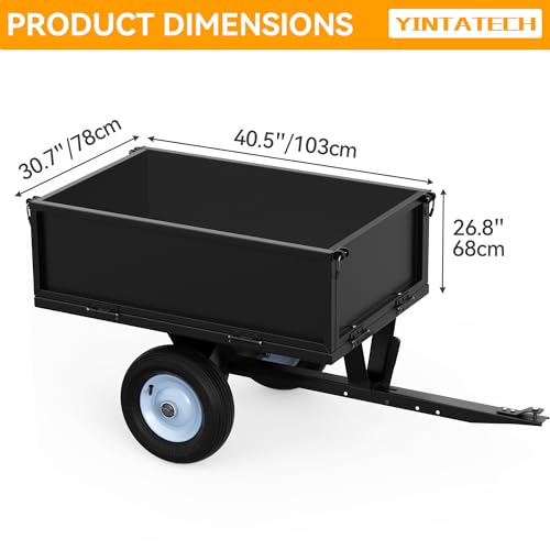 Black Heavy-Duty Tow Behind Dump Cart V9283