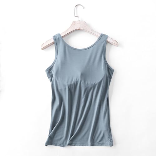Womens Tank Tops with Built in Bras Padded Solid Stretch Cami B82089