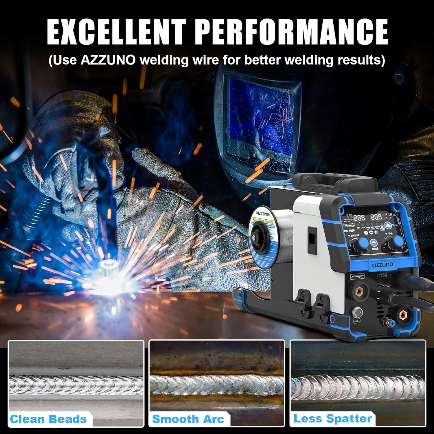 Aluminum MIG Welder 165Amp Dual Voltage 110V/220V 5-in-1 Welder Machine Gasless MIG/Gas MAG/Aluminum MIG/Stick/Lift TIG Welding N528922