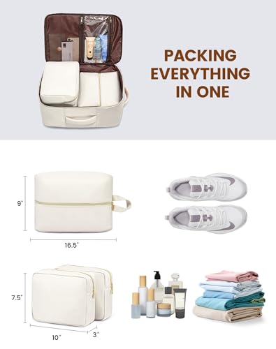 40L Waterproof Travel Backpack with 3 Packing Cubes X734484