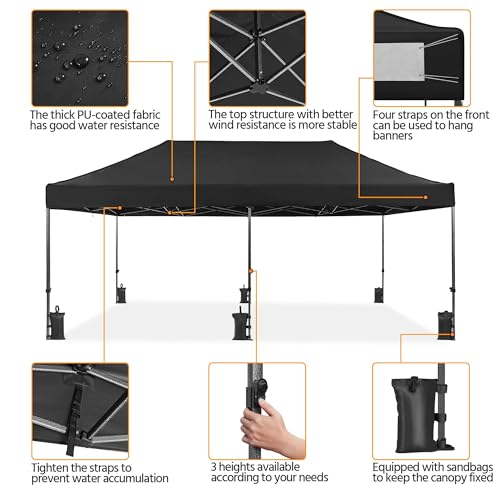 White 10x20 Pop Up Canopy Tent with Wheeled Carry Bag V597