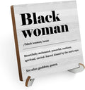 Black Wood Sign Desk Decor with Wooden Stand R2617