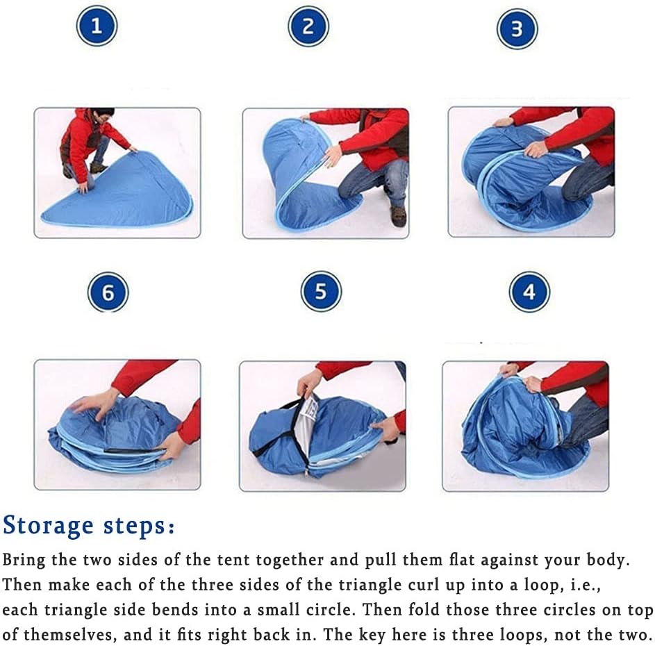 Blue Pop Up Beach Tent with Carry Bag U9774