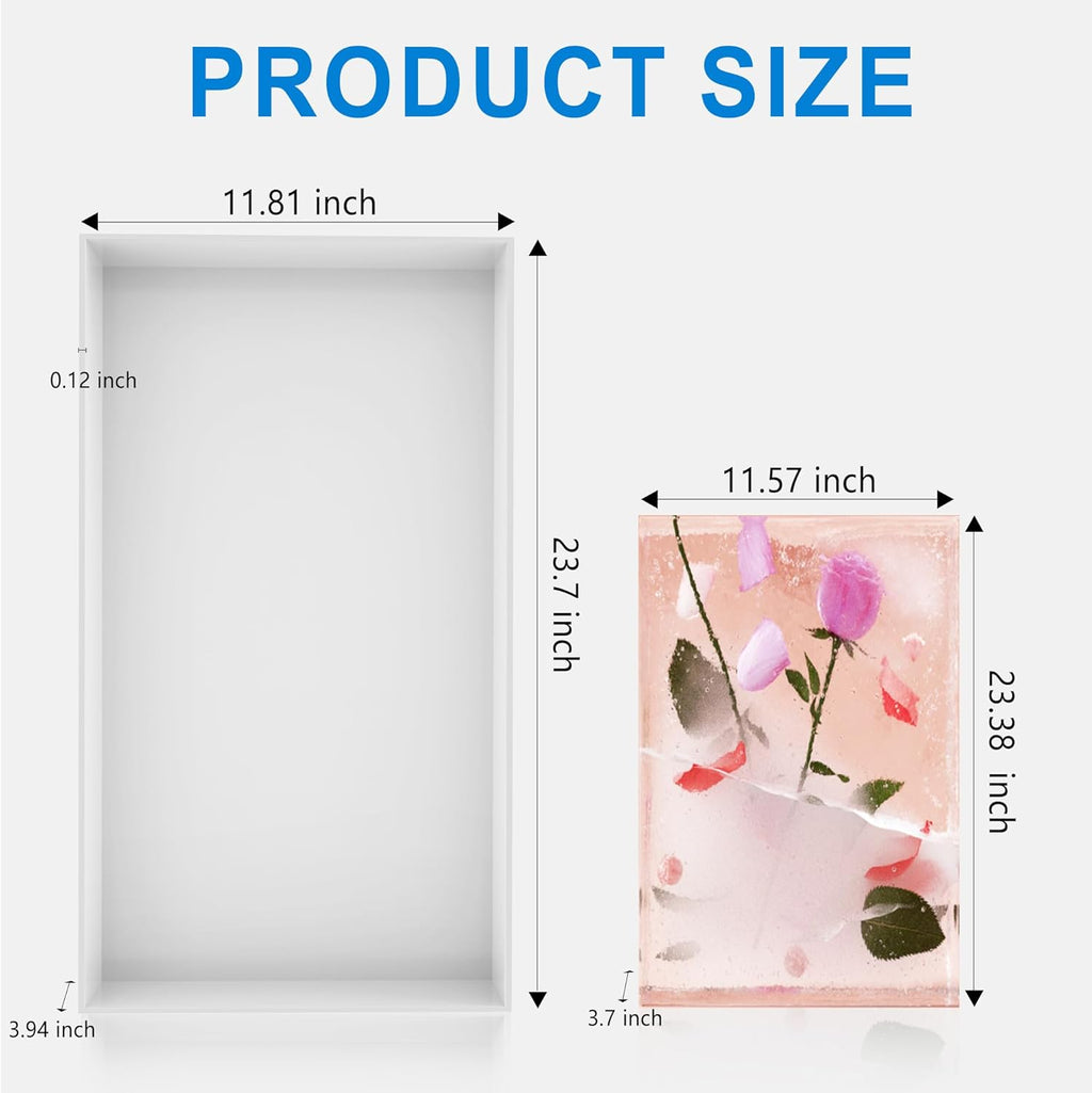 Large Rectangle Resin Table Molds 23.7X11.81 inch Epoxy Resin Table Mold Silicone Molds with 4 Table Support Legs J840