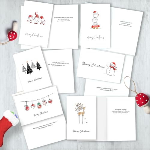 Pack of 24 Merry Christmas Cards with Envelopes, 4" x 6" C36451