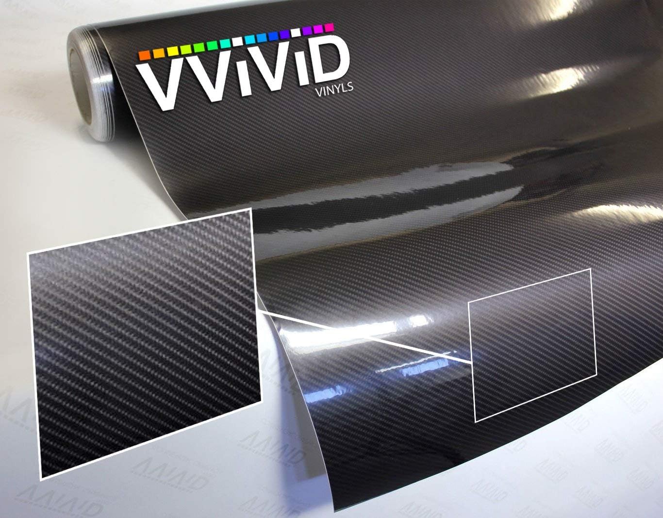 High Gloss Black Carbon Fiber Cast Vinyl Wrap (5ft x 5ft) W16959