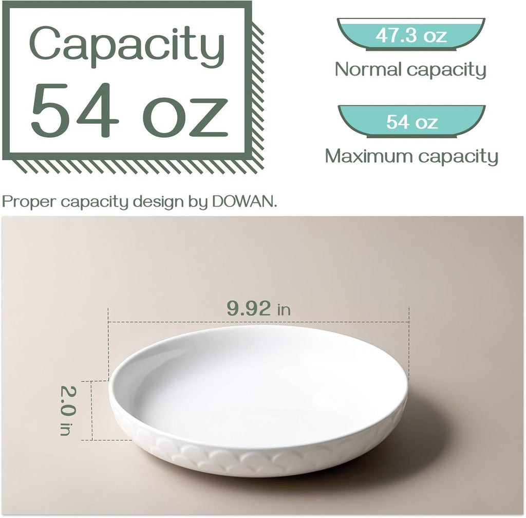54 oz White Ceramic Pasta Bowls Set of 4 K897