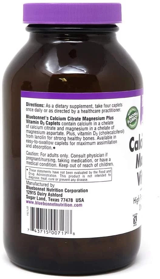 Calcium Citrate Magnesium Plus Vitamin D3 Caplets, 180 Caplets J661007