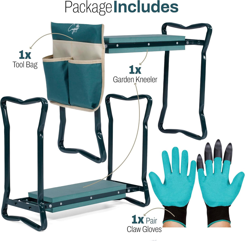 Portable Gardening Kneeling Pad with Gloves and Pouch R517516