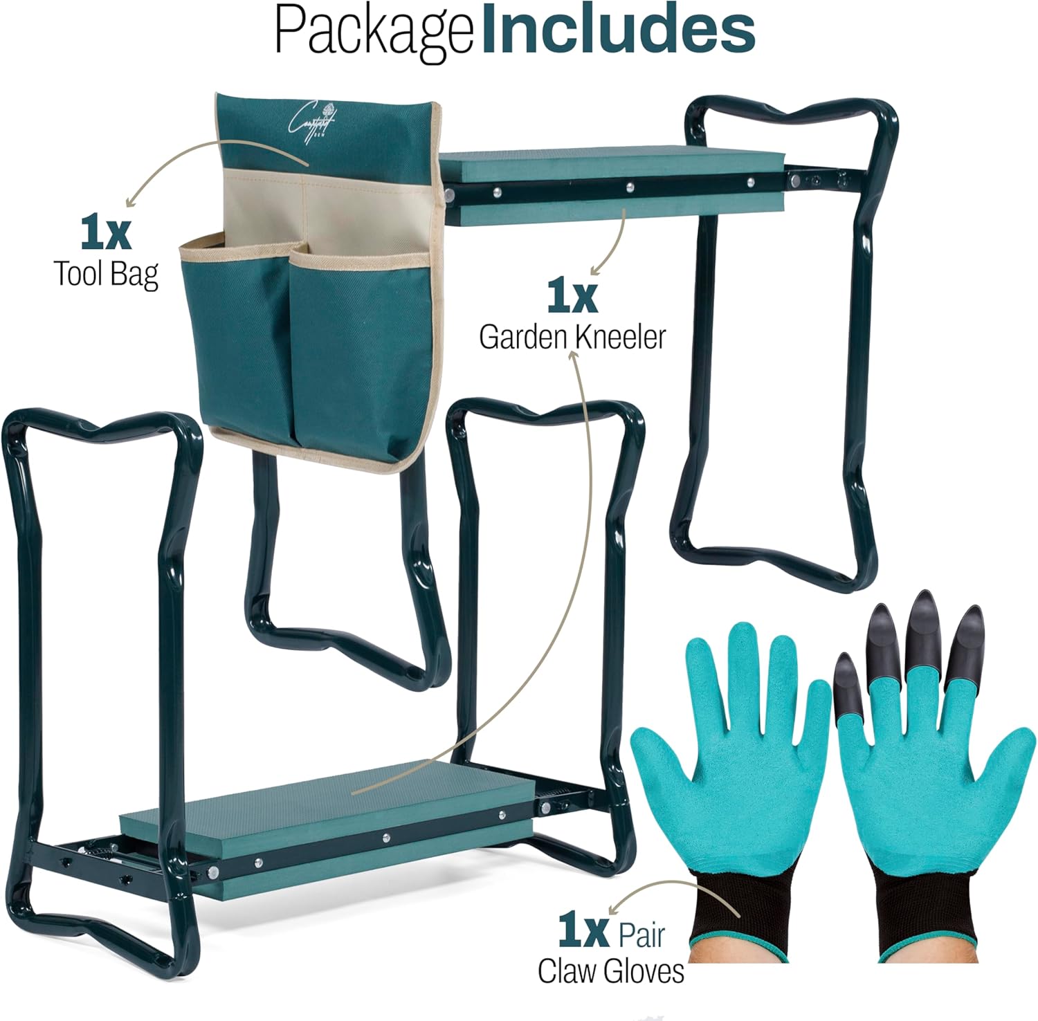 Portable Gardening Kneeling Pad with Gloves and Pouch R517516
