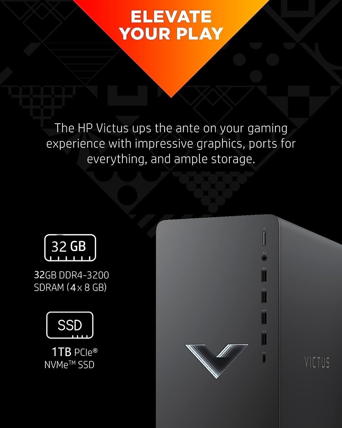 AMD Ryzen 5 5600G 32GB SDRAM 1TB SSD Gaming Desktop D603