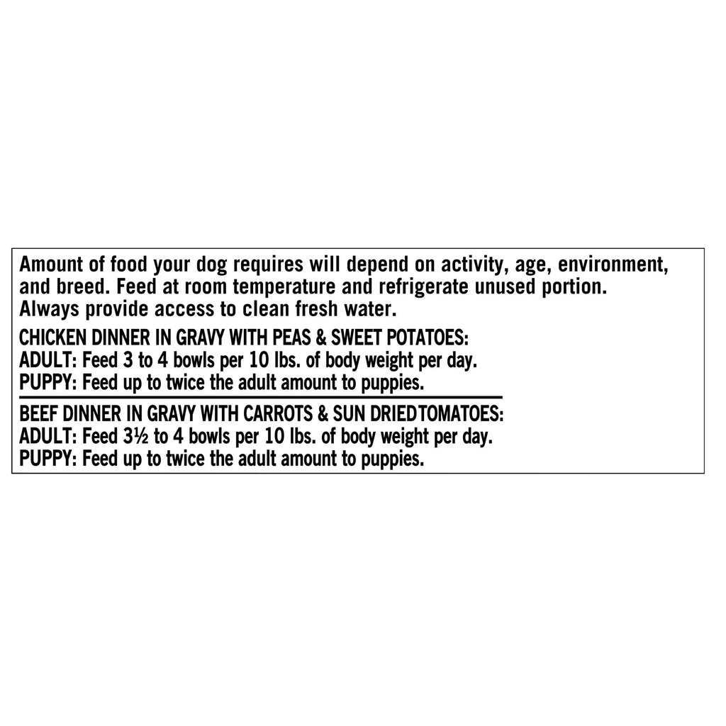 (24 pack) Grain Free Chicken Dinner in Gravy & Beef Dinner in Gravy Wet Dog Food Variety Pack, 3.5 oz, 12 Count V770421
