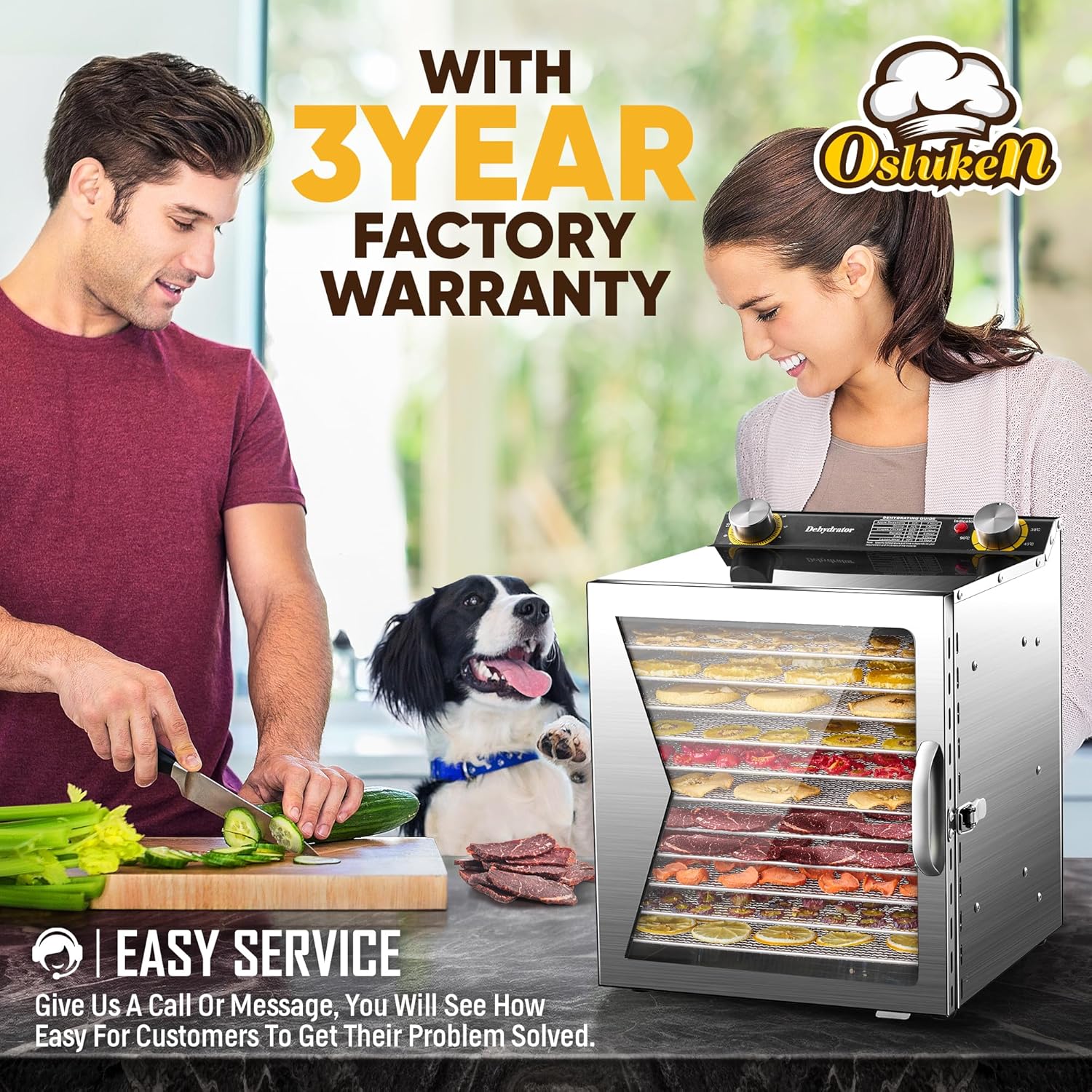 12 Stainless Steel Trays Food Dehydrator with Timer and Temperature Control H1290
