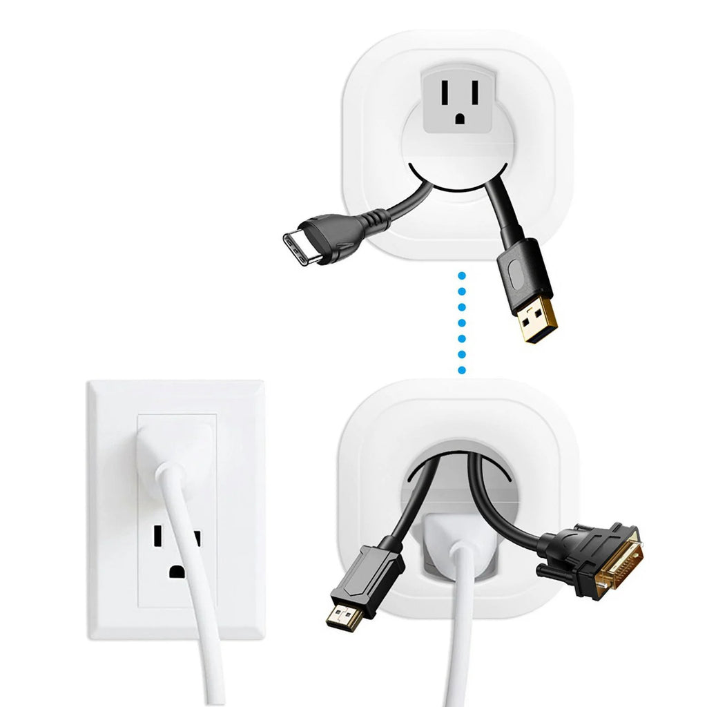 White Plastic In-Wall Cable Management Kit Q317