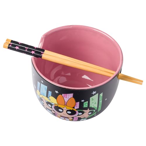 Pink 20 Ounces Ceramic Ramen Noodle Rice Bowl with Chopsticks O161642