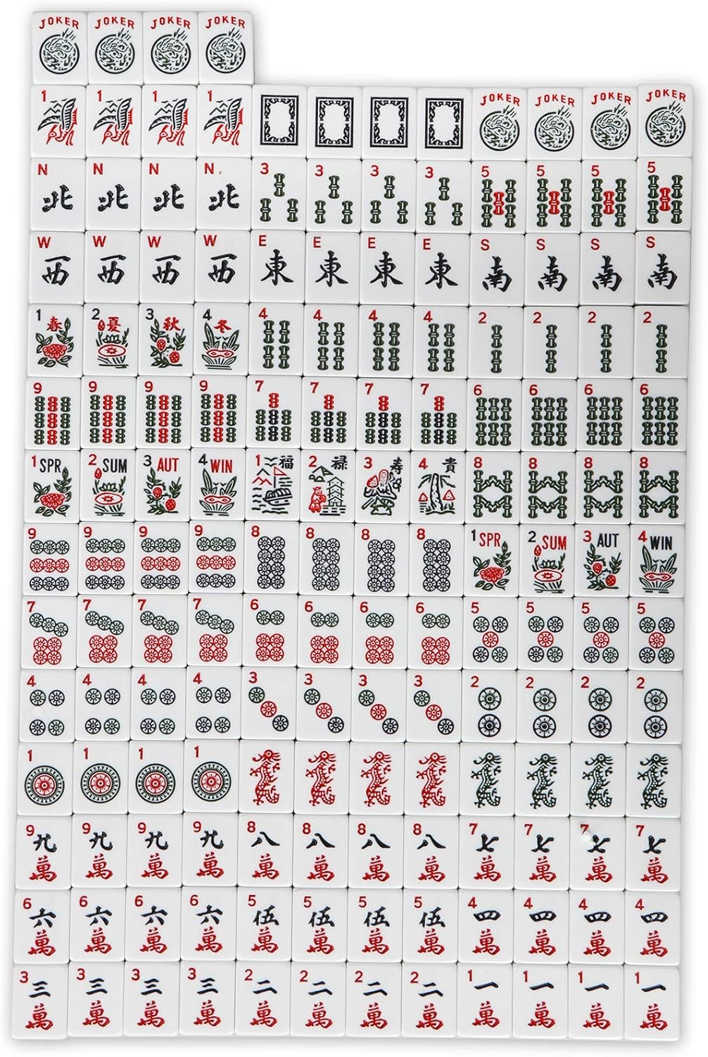 166 Tiles Mah Jongg Set with Burgundy Bag F9351