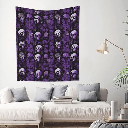 Purple Black Printed Tapestry 60x51in E77135