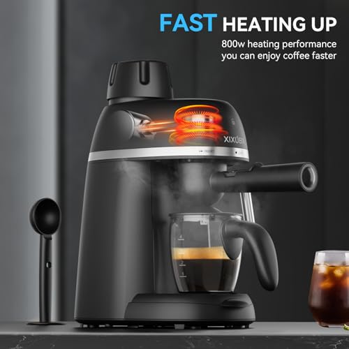 Black 3.5 Bar Espresso Machine with Steam Wand, 800w H4419