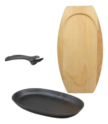 Cast Iron Sizzling Fajita Skillet Set with Base P3867