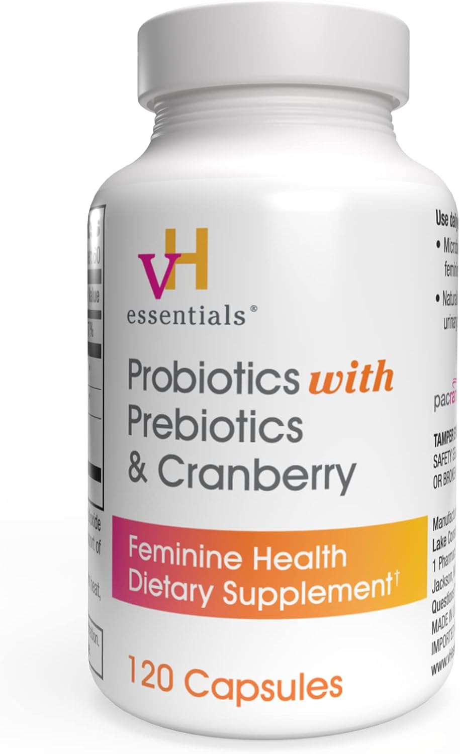 120 Capsules Probiotics with Prebiotics and Cranberry Supplement C698073