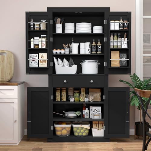 White 6 Door 1 Drawer Pantry Cabinet I559