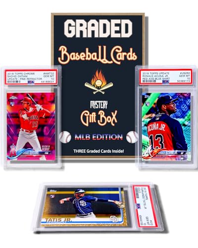 Three Graded Baseball Cards Gift Box X44935