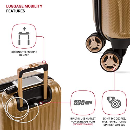 Gunmetal Expandable Hardside Luggage with Spinner Wheels and TSA Lock, Carry-On 19-Inch M67149