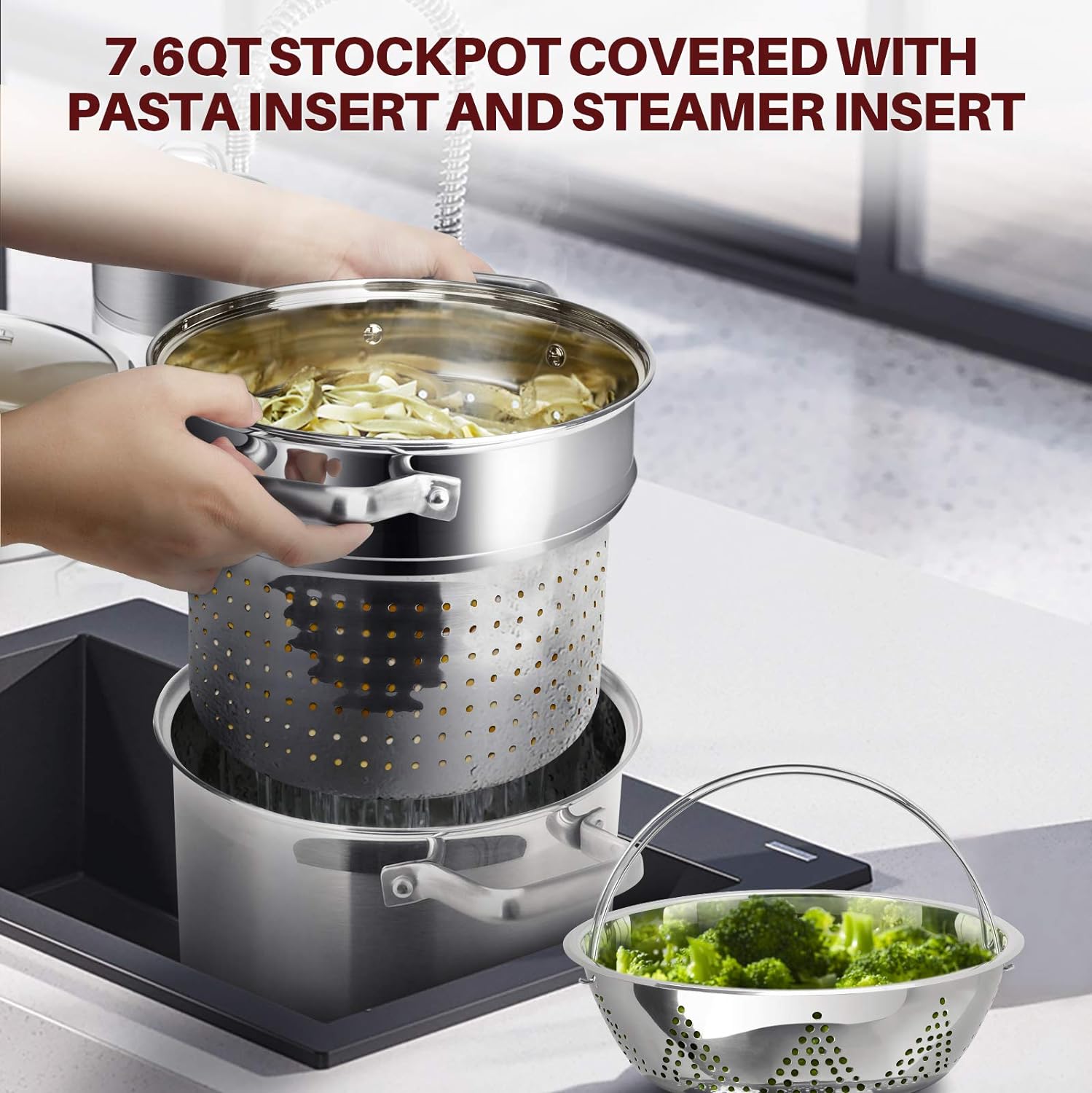 19PC Stainless Steel Induction Cookware Set A8981