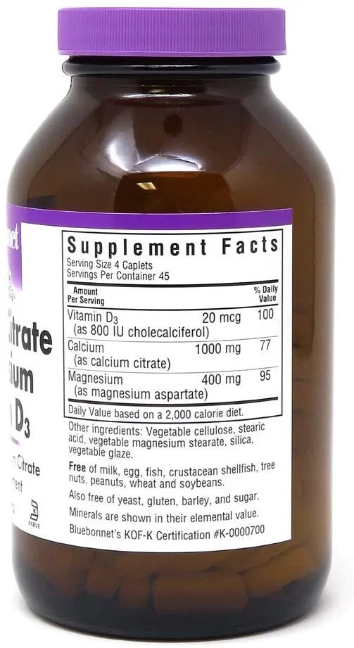 Calcium Citrate Magnesium Plus Vitamin D3 Caplets, 180 Caplets J661007