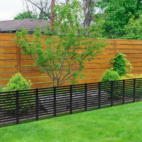Black Plastic Fence Panels 12 Pack H68062