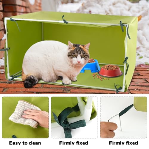 Large Size Outdoor Cat House 30"x16"x16" Cat Feeding Station Cat Outdoor Shelter Z7205