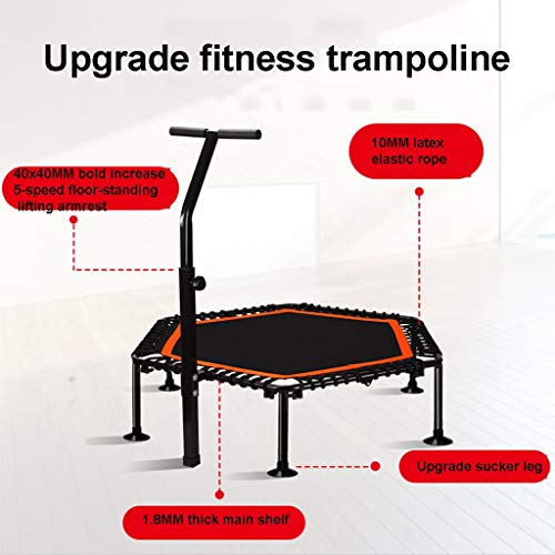 40 Inch Fitness Trampoline with Adjustable Handle Bar, Max Load 600Lbs K281588
