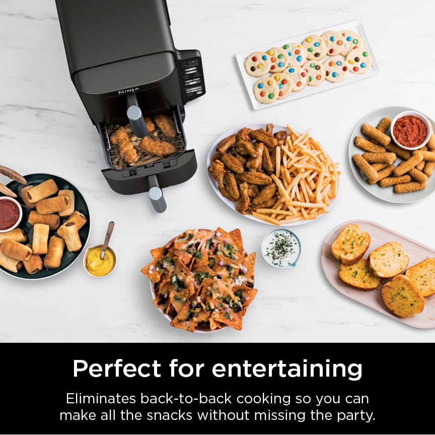 8 QT DoubleStack 2-Basket Air Fryer, Black X7713